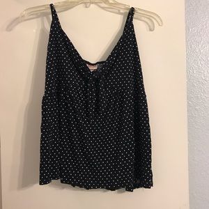 ✨FINAL PRICE✨ Flowy Tie-Front Polka Dot Tank Top
